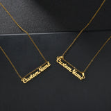 Custom Name Necklaces For Women Stainless Steel Double Letter Adjustable Choker