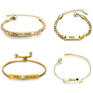 Personalized Engrave Name Date Baby Bracelet