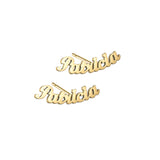Acheerup Name Stud Earrings Stainless Steel Jewelry Gift