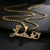 Acheerup Stainless Steel Crown Zircon Necklace