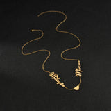 Acheerup Double Names Heart Necklace Stainless Steel Jewelry Party Gift