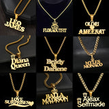 Acheerup Personalized Cuban Chain Necklace Custom Name Stainless Steel