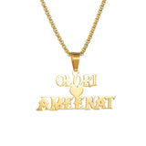 Acheerup Personalized Cuban Chain Necklace Custom Name Stainless Steel