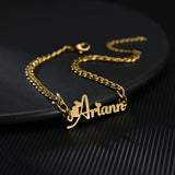 Custom Stainless Steel Name Bracelet - Personalized Letter Nameplate