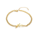 Custom Stainless Steel Name Bracelet - Personalized Letter Nameplate