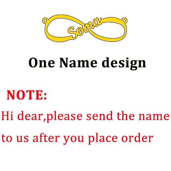 Custom Infinity Pendant Necklace for Women Personalized Letters Stainless Steel