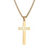 Personalized 1-2 Names Necklace Butterfly Cross Pendant for Men