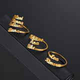 Personalized Stainless Steel Rings for Women Customized Adjustable Couple Ring