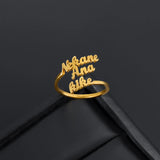 Personalized Stainless Steel Rings for Women Customized Adjustable Couple Ring