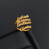 Personalized Stainless Steel Rings for Women Customized Adjustable Couple Ring