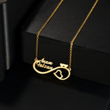 Acheerup Double Names Women Necklace Stainless Steel Love Pendant Jewelry