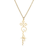 Acheerup Custom Name Necklace for Women Cross Chain Pendant
