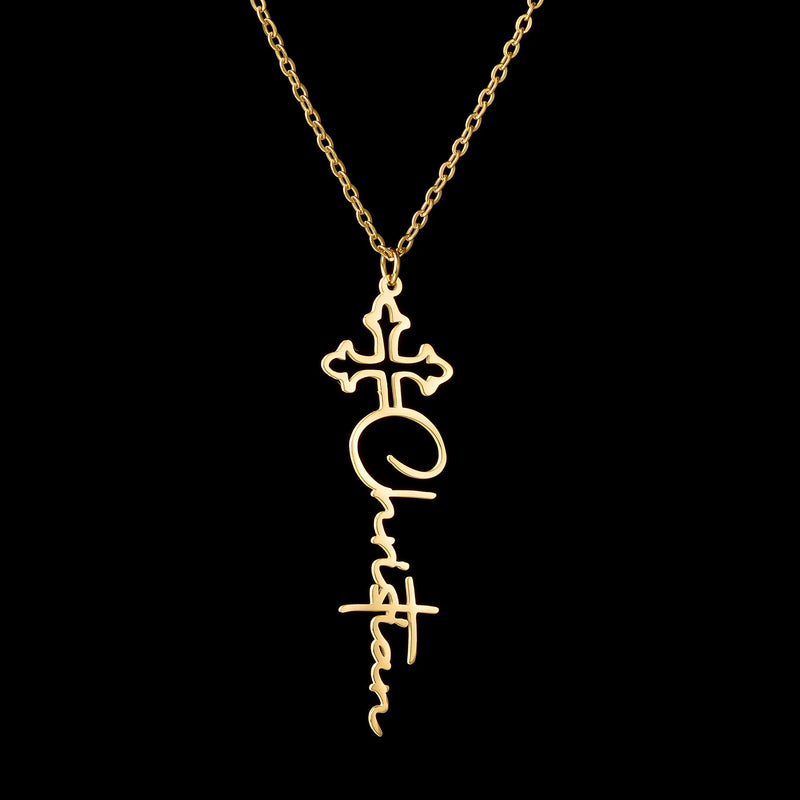 Acheerup Custom Name Necklace for Women Cross Chain Pendant