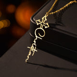 Acheerup Custom Name Necklace for Women Cross Chain Pendant