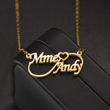Personalized Double Names Necklace for Women Stainless Steel