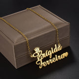 Personalized Double Names Necklace for Women Stainless Steel