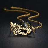Personalized Double Names Necklace for Women Stainless Steel