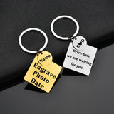 Custom Personalized Photo Keychain - Engrave Name and Special Date