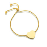 Personalized Engrave Photo Name Bracelet Women Stainless Steel Heart Hand Chain