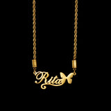 Acheerup Personalized Name Blade Chain Women Necklace