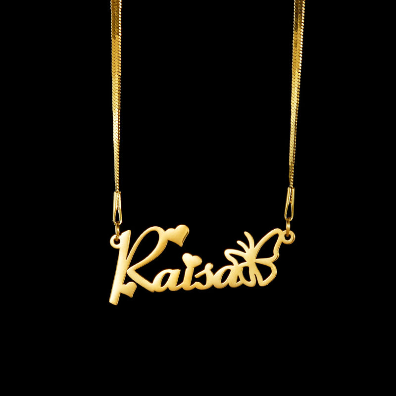 Acheerup Personalized Name Blade Chain Women Necklace