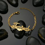 Custom Name Bracelet with Zircon Heart Stainless Steel Chain Gift
