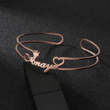Acheerup Name Crown Bangles Stainless Steel Jewelry