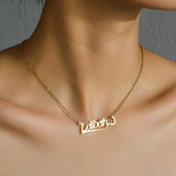 Customized Name Necklace for Women with Zircon Star Moon Pendant