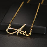 Acheerup Custom Name Necklace with Zircon