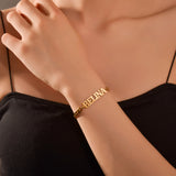 Acheerup Custom Name Stainless Steel Bracelet Heart Crown Cuban Chain