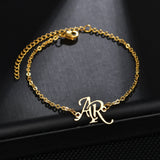 Acheerup Custom Name Stainless Steel Bracelet Heart Crown Cuban Chain