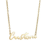 Acheerup Personalized Name Stainless Steel Heart Crown Necklace