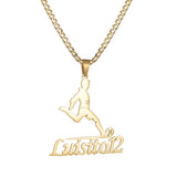 Acheerup Personalized Name Women Necklace Stainless Steel Football Pendant