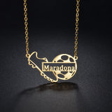 Acheerup Personalized Name Women Necklace Stainless Steel Football Pendant
