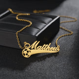 Acheerup Personalized Name Women Necklace Stainless Steel Football Pendant