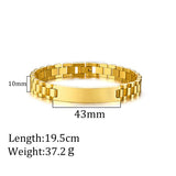 Customized Thick Stainless Steel Bracelet with Engraved Name and Date
