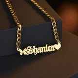 Custom Name Necklace Stainless Steel Chain Heart Pendant Christmas Gift