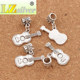 Acoustic Guitar Charm Beads Tibetan Silver 12pcs B291