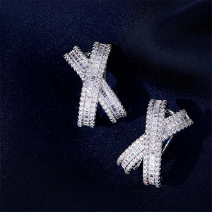 Lab Diamond Stud Earrings 925 Silver for Women