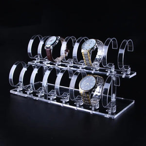 Acrylic 2-Tier Jewelry Watch Display Rack Holder Stand