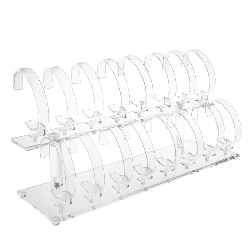 Acrylic 2-Tier Jewelry Watch Display Rack Holder Stand