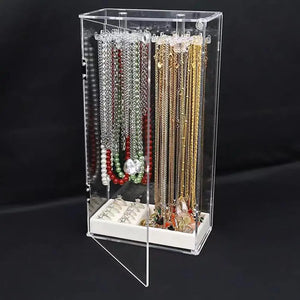 Acrylic 24 Hooks Rotation Necklace Display Stand