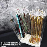 Acrylic 24 Hooks Necklace Display Stand Pendant Organizer Holder Box
