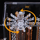 Acrylic 24 Hooks Necklace Display Stand Pendant Organizer Holder Box