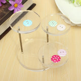 Acrylic 3 Round Small Jewelry Ring Display Stand