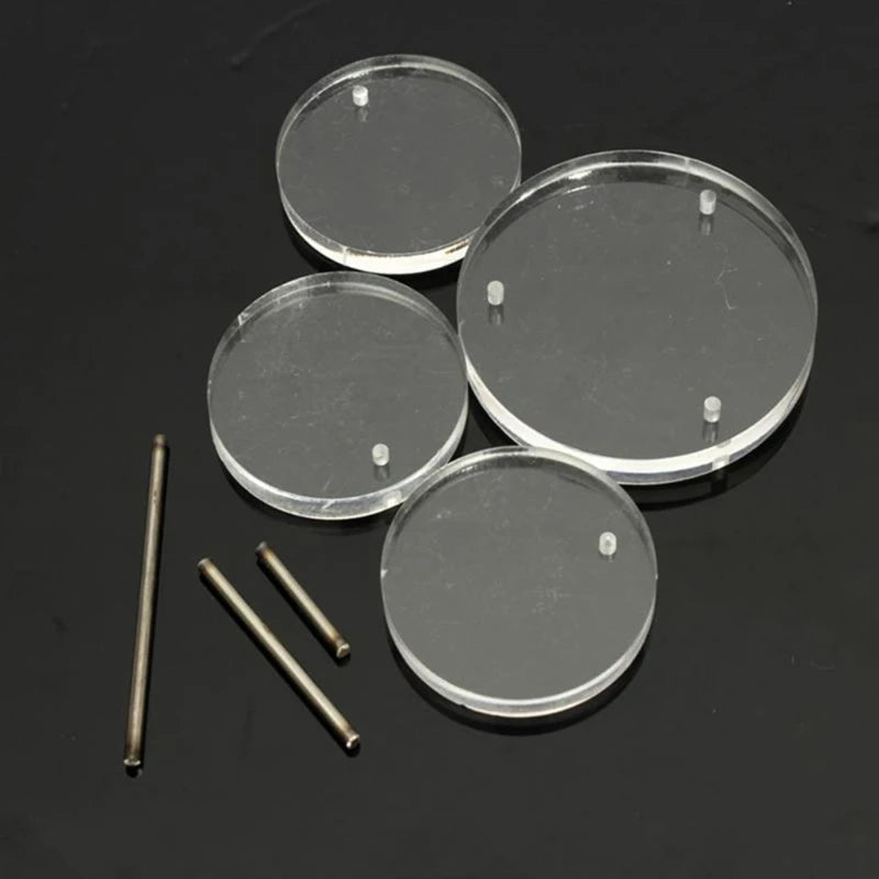 Acrylic 3 Round Small Jewelry Ring Display Stand