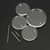 Acrylic 3 Round Small Jewelry Ring Display Stand