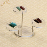 Acrylic 3 Round Small Jewelry Ring Display Stand