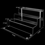 Acrylic 4 Tier Cupcake Riser Display Shelf LED Effect Large Collection Square