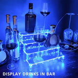 Acrylic 4 Tier Cupcake Riser Display Shelf LED Effect Large Collection Square